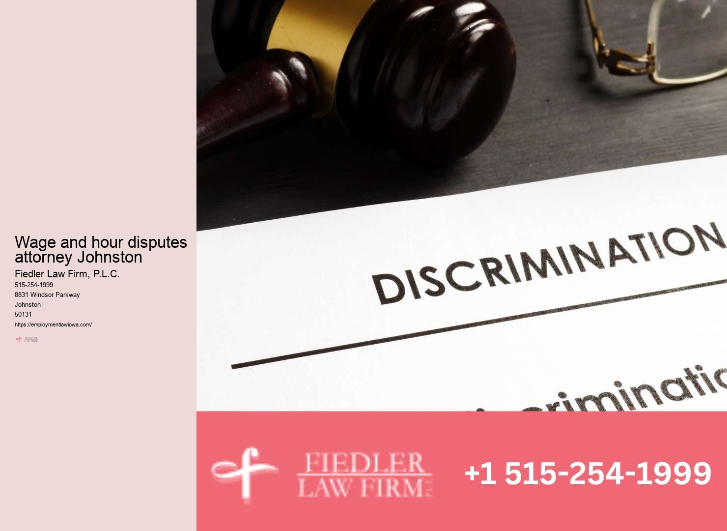 Employment Lawyer Johnston legal support fees