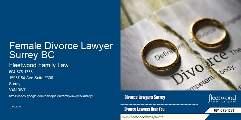 Female Divorce Lawyer Surrey BC Child Guardianship Lawyer
