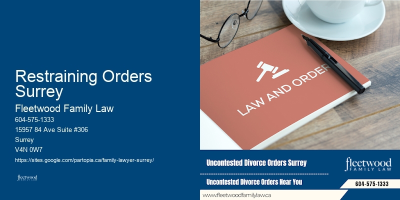 Restraining Orders Surrey Divorce and Custody Attorney