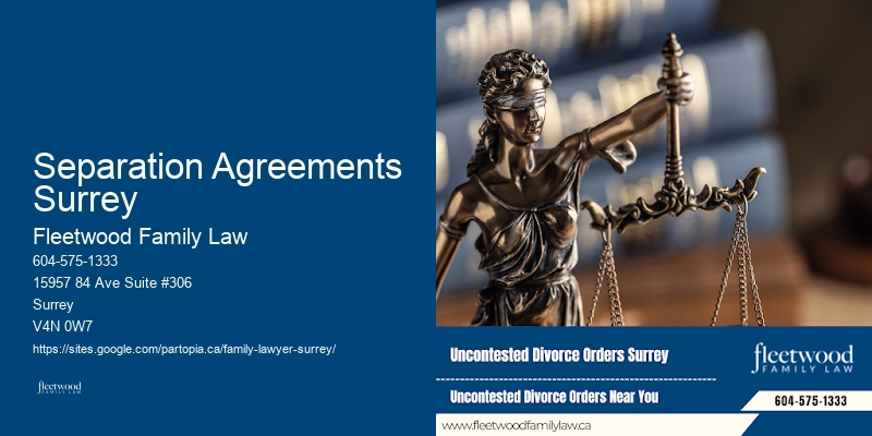 Separation Agreements Surrey BC Divorce Attorneys