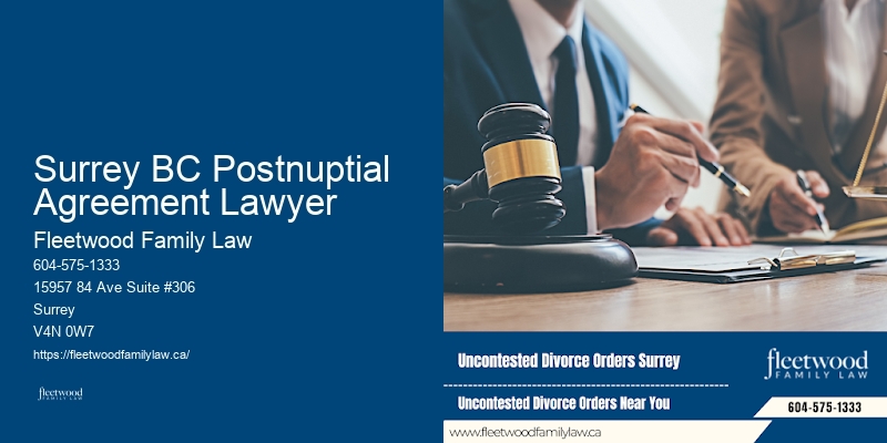 Surrey BC Postnuptial Agreement Lawyer BC Legal Aid Family Lawyer