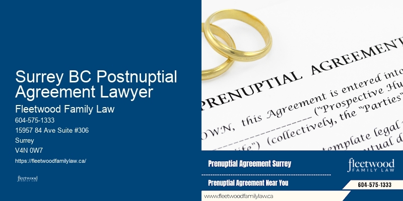 Surrey BC Postnuptial Agreement Lawyer BC Family Estate Lawyer