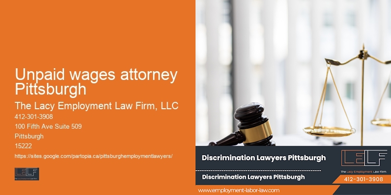 Unpaid wages attorney Pittsburgh employment law group