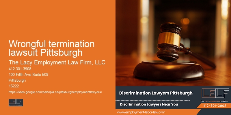 Employment law firm near me Wrongful termination lawsuit Pittsburgh