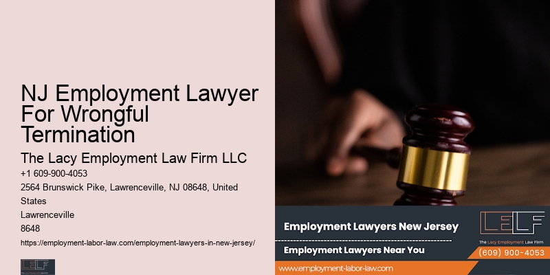 NJ Employment Lawyer For Wrongful Termination Employment Tribunal Lawyer
