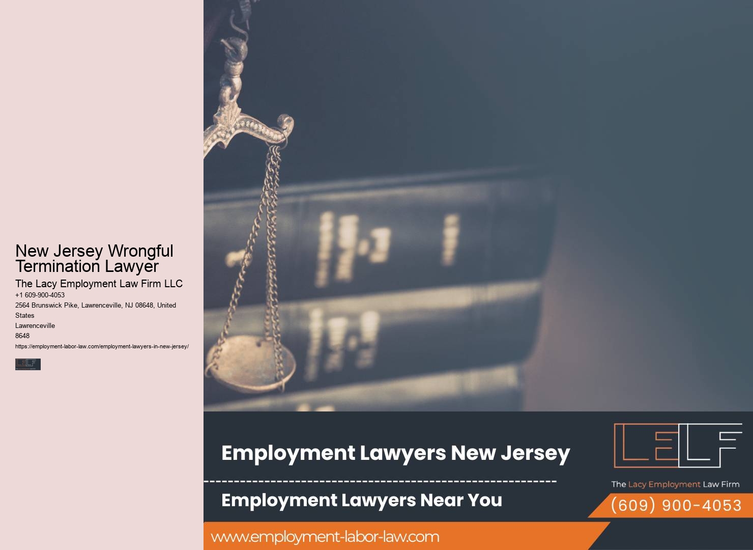 New Jersey Wrongful Termination Lawyer Employment Defense
