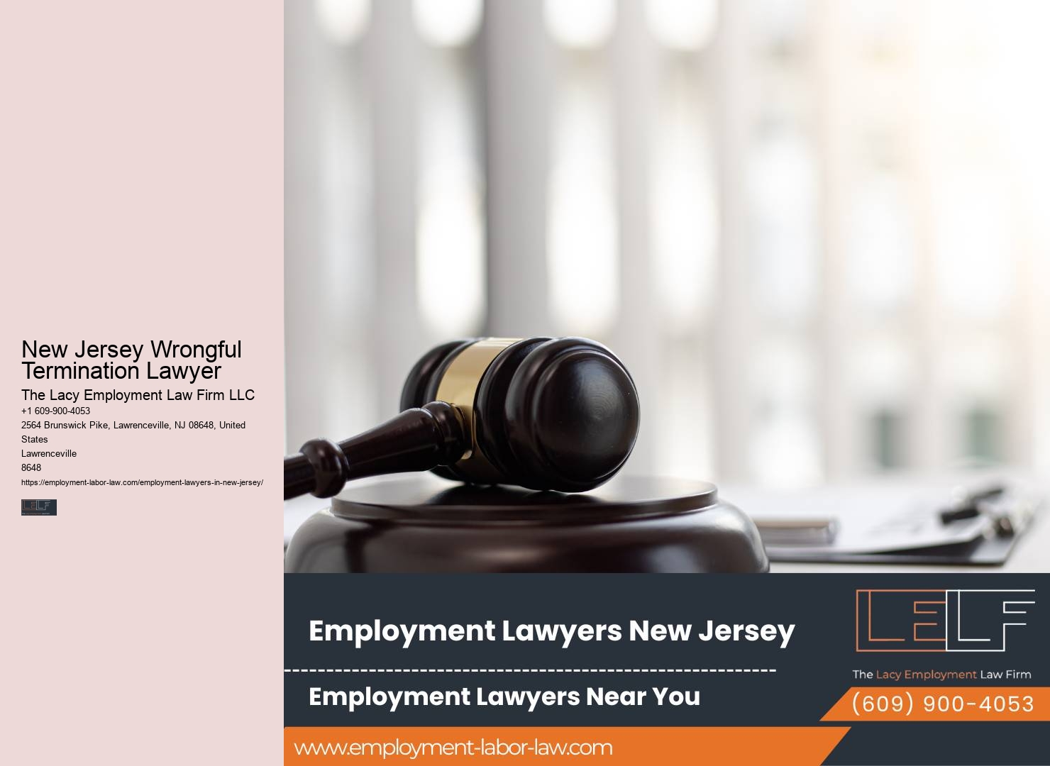 New Jersey Wrongful Termination Lawyer Employment Legal Advice